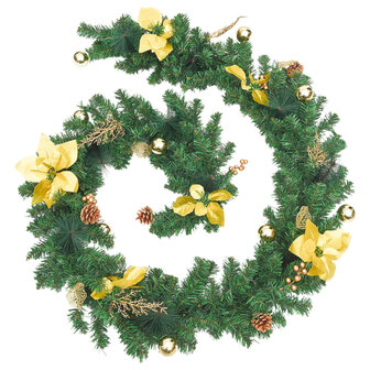 Kerstslinger met LED-lampjes 2,7 m PVC groen 3