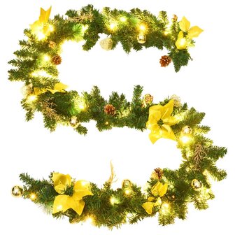Kerstslinger met LED-lampjes 2,7 m PVC groen 4