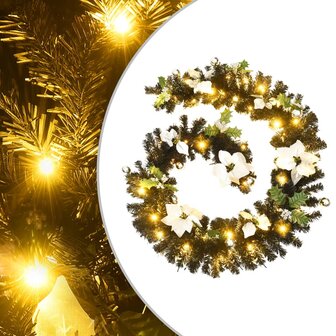 Kerstslinger met LED-lampjes 2,7 m PVC zwart 1