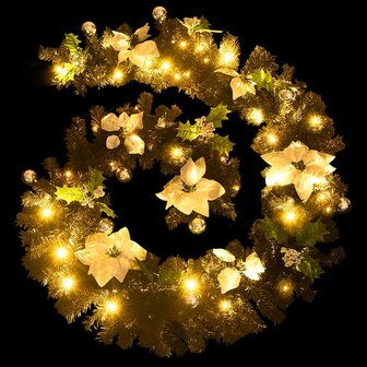 Kerstslinger met LED-lampjes 2,7 m PVC zwart 7