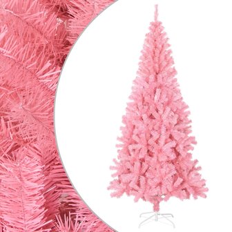 Kunstkerstboom met standaard 210 cm PVC roze 1