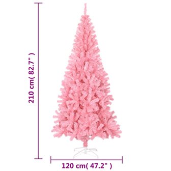 Kunstkerstboom met standaard 210 cm PVC roze 6