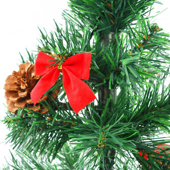 Kunstkerstboom met verlichting en kerstballen 64 cm groen 6