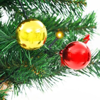 Kunstkerstboom met verlichting en kerstballen 64 cm groen 7