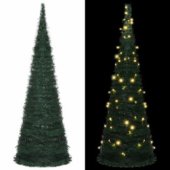 Kunstkerstboom met verlichting pop-up 180 cm groen 1