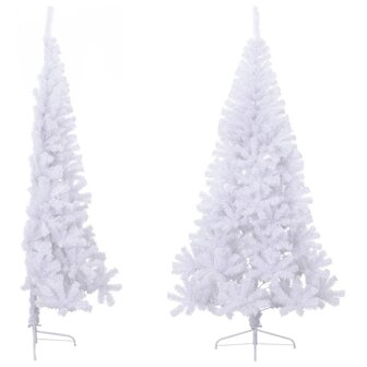 Kunstkerstboom met standaard half 240 cm PVC groen 3