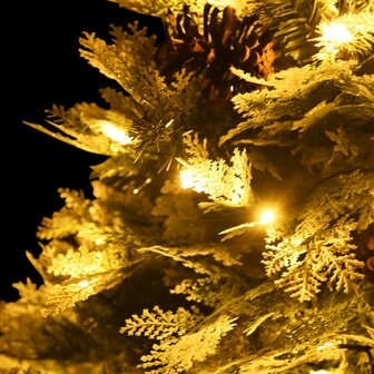 Kerstboom met LED en dennenappels 150 cm PVC en PE groen 5
