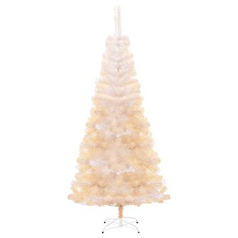 Kunstkerstboom met iriserende uiteinden 210 cm PVC wit 2