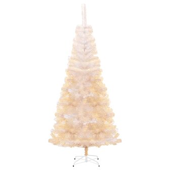 Kunstkerstboom met iriserende uiteinden 240 cm PVC wit 2
