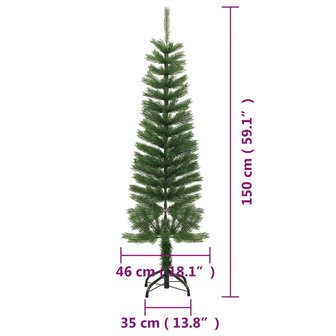 Kunstkerstboom met standaard smal 150 cm PE 8