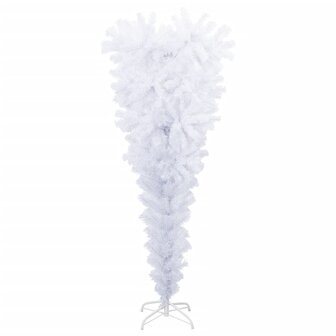 Kunstkerstboom met standaard omgekeerd 150 cm wit 2