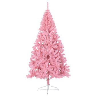 Kunstkerstboom met standaard half 240 cm PVC roze 3