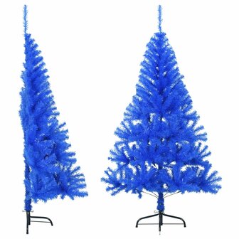 Kunstkerstboom met standaard half 120 cm PVC blauw 1
