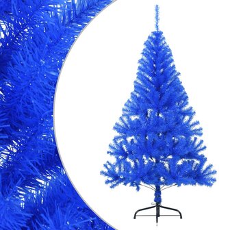 Kunstkerstboom met standaard half 120 cm PVC blauw 2
