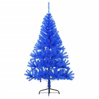 Kunstkerstboom met standaard half 120 cm PVC blauw 3