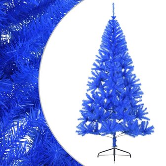 Kunstkerstboom met standaard half 240 cm PVC blauw 2