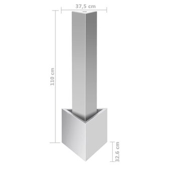 Tuinfontein 37,7x32,6x110 cm roestvrij staal zilverkleurig 11