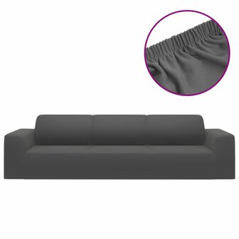 Vierzitsbankhoes stretch polyester jersey antracietkleurig 2