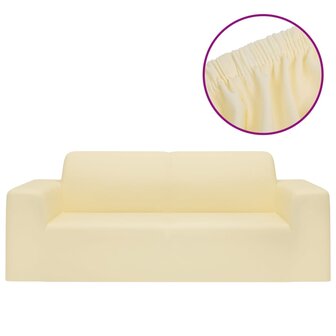 Tweezitsbankhoes stretch polyester jersey cr&egrave;mekleurig 2
