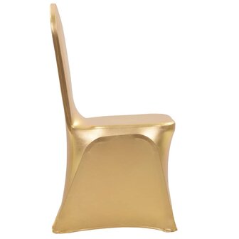 6 st Stoelhoezen stretch goud 3