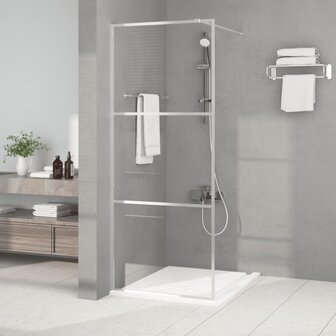Inloopdouchewand 80x195 cm transparant ESG-glas zilverkleurig 1