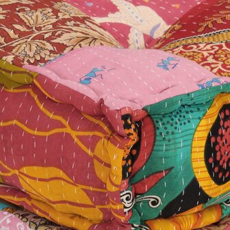 Poef modulair met kussen patchwork stof 5