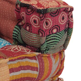 Poef modulair met kussen patchwork stof 7