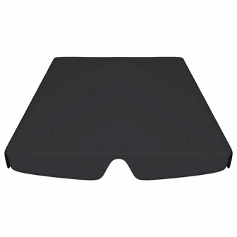Vervangingsluifel voor schommelbank 188/168x145/110 cm zwart 4