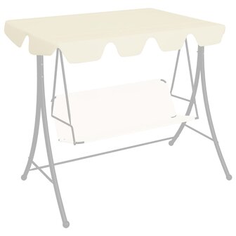Vervangingsluifel voor schommelbank 150/130x105/70cm cr&egrave;mekleur 1