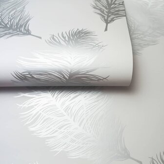 DUTCH WALLCOVERINGS Behang Fawning Feather lichtgrijs 5