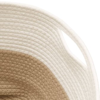 Opbergmand &Oslash; 40x35 cm katoen beige en wit 6