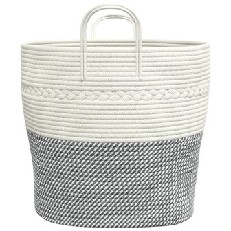 Opbergmand &Oslash; 43x38 cm katoen grijs en wit 5