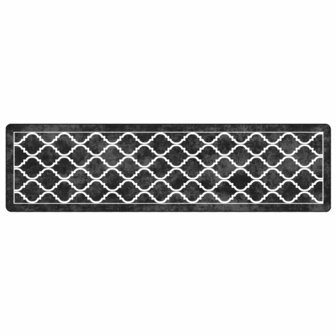 Vloerkleed wasbaar anti-slip 80x300 cm zwart en wit 2