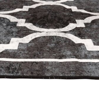 Vloerkleed wasbaar anti-slip 80x300 cm zwart en wit 6