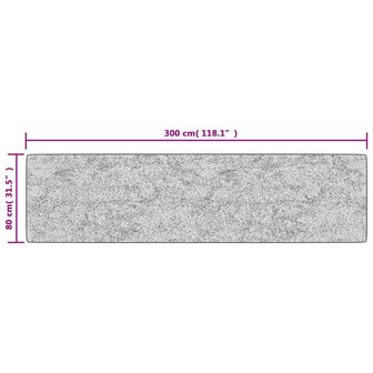 Vloerkleed wasbaar anti-slip 80x300 cm zwart en wit 8
