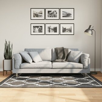 Vloerkleed wasbaar anti-slip 120x180 cm zwart en wit 1