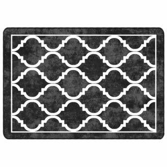 Vloerkleed wasbaar anti-slip 120x180 cm zwart en wit 2