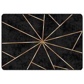 Vloerkleed wasbaar anti-slip 120x180 cm zwart en goudkleurig 2