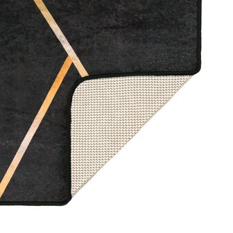 Vloerkleed wasbaar anti-slip 120x180 cm zwart en goudkleurig 4