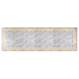 Vloerkleed wasbaar anti-slip 80x300 cm grijs 1