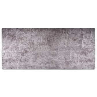 Vloerkleed wasbaar anti-slip 80x300 cm grijs 1