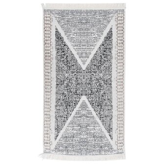 Vloerkleed 120x180 cm katoen zwart en grijs 1