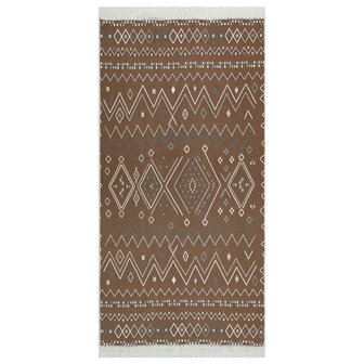 Vloerkleed 120x180 cm katoen beige en blauw 2