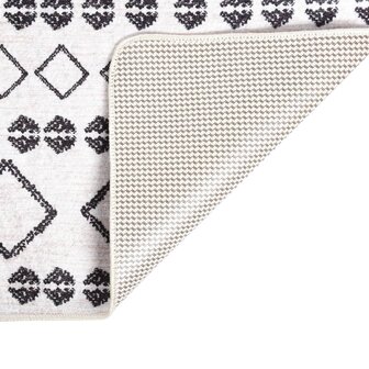 Vloerkleed wasbaar anti-slip 120x170 cm zwart en wit 2