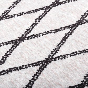 Vloerkleed wasbaar anti-slip 120x170 cm zwart en wit 3