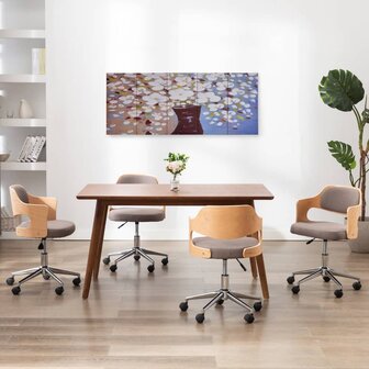 Wandprintset bloemen in vaas 150x60 cm canvas meerkleurig 1