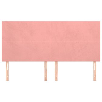 Hoofdborden 4 st 80x5x78/88 cm fluweel roze 3