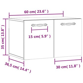 Wandkast 60x36,5x35 cm bewerkt hout grijs sonoma eikenkleurig 12