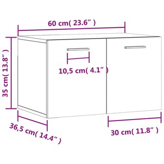 Wandkast 60x36,5x35 cm bewerkt hout bruin eikenkleur 12