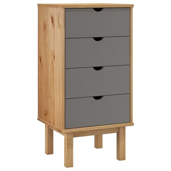 Ladekast OTTA 45x39x90 cm massief grenenhout bruin en grijs 2